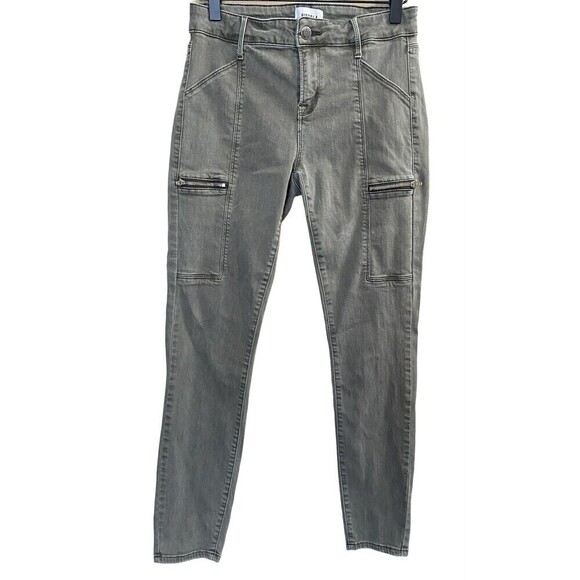 PISTOLA Revolve Womens Olive Zipper Pocket Hunter Cargo Jeans In Eden Size 26 - Picture 1 of 9